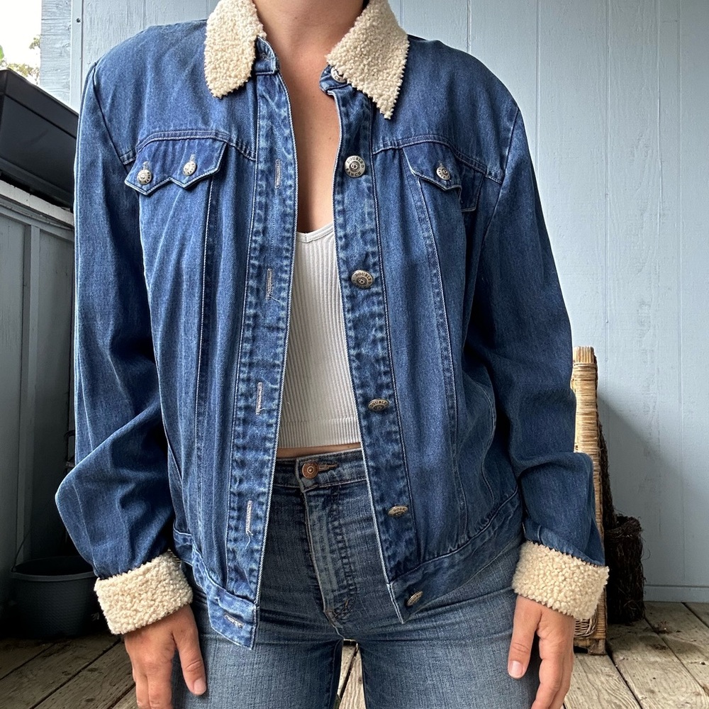 Double D Ranch Denim jacket with sherpa lining
